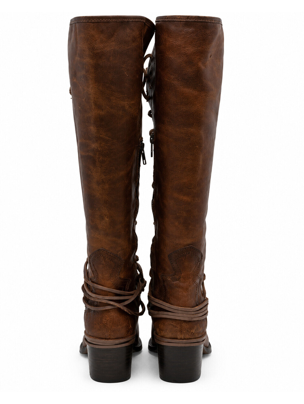 Freebird By Steven Coal Brown Leather Knee High Western Riding Boots Women's 7 - Picture 3 of 4